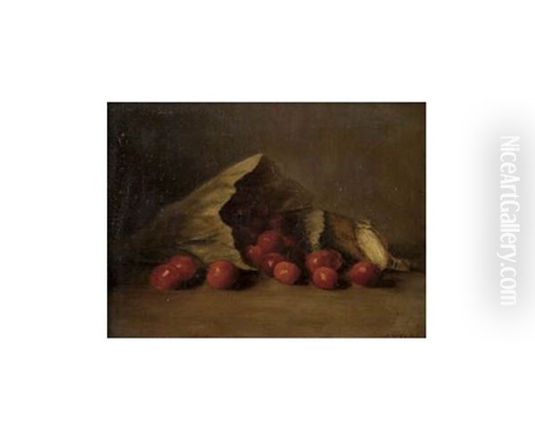 Untitled (bag Of Cherries) Oil Painting by Charles Porter