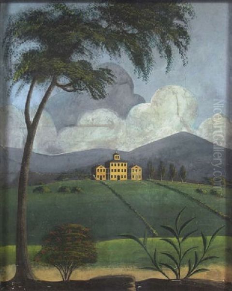 Landscape With House On A Hill Oil Painting by Rufus Porter