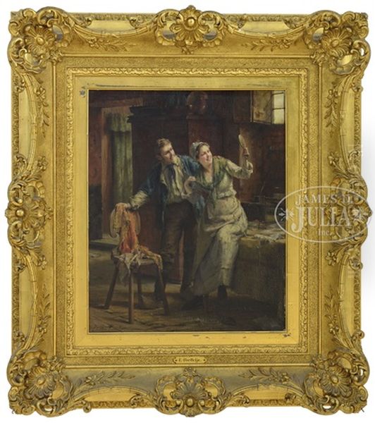 A Couple Admiring Their Reflection Oil Painting by Edward Antoon Portielje