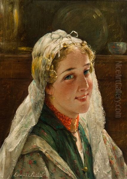 Jeune Zeelandaise Oil Painting by Edward Antoon Portielje