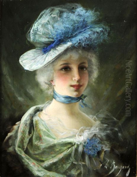 Elegante Oil Painting by Henri-Joseph Boichard