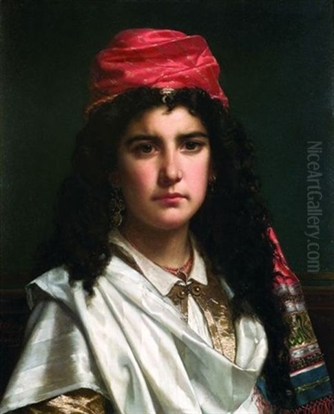 Orientale Au Fichu Rouge by Edward Antoon Portielje