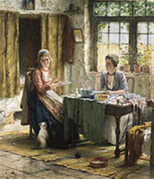 De Bekoring Oil Painting by Edward Antoon Portielje