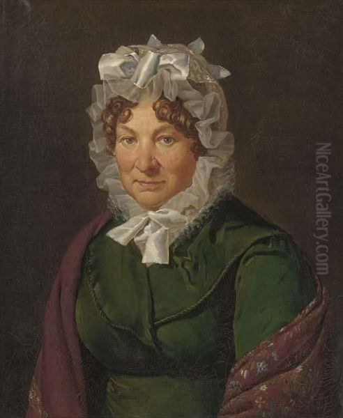 Portrait Of An Old Lady Oil Painting by Henri-Joseph Boichard