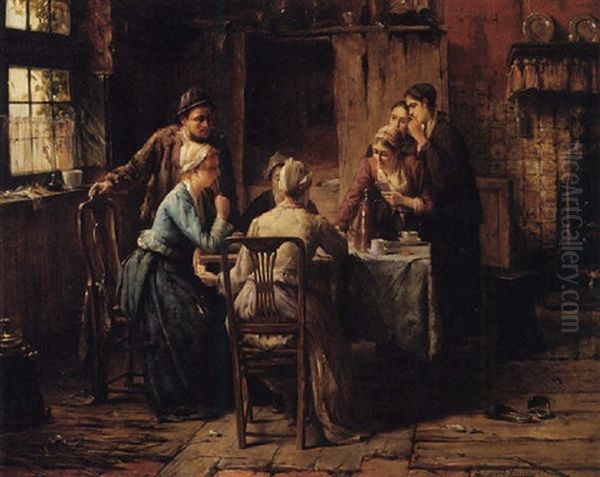 The Lucky Card Oil Painting by Edward Antoon Portielje