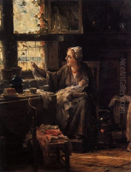 La Jeune Mere Oil Painting by Edward Antoon Portielje