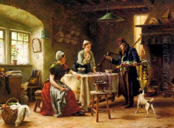 The Vendor Oil Painting by Edward Antoon Portielje