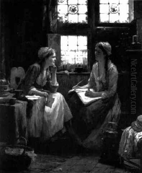 Best Friends Oil Painting by Edward Antoon Portielje