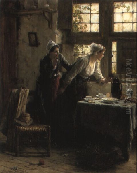 From The Window Oil Painting by Edward Antoon Portielje