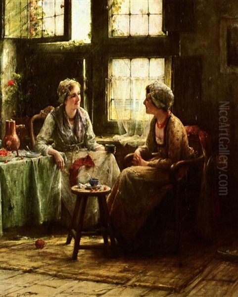 Les Cerises Oil Painting by Edward Antoon Portielje