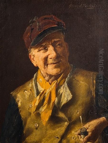 Homme A La Pipe Oil Painting by Gerard Jozef Portielje