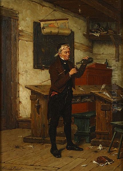 De Schoolmeester Oil Painting by Gerard Jozef Portielje