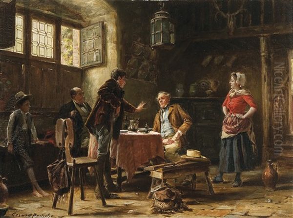 Le Geste Amical Oil Painting by Gerard Jozef Portielje