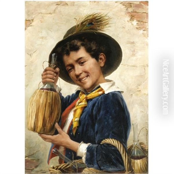 The Young Chianti Seller Oil Painting by Gerard Jozef Portielje