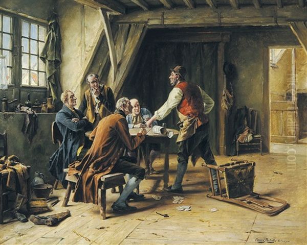 De Valsspeler Oil Painting by Gerard Jozef Portielje