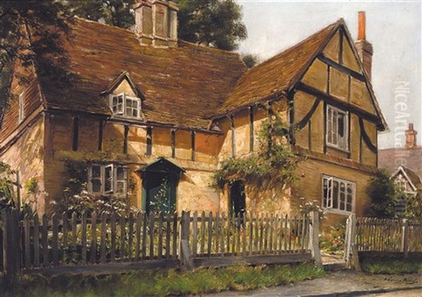 Villa In Scheam, Surrey Oil Painting by Gerard Jozef Portielje