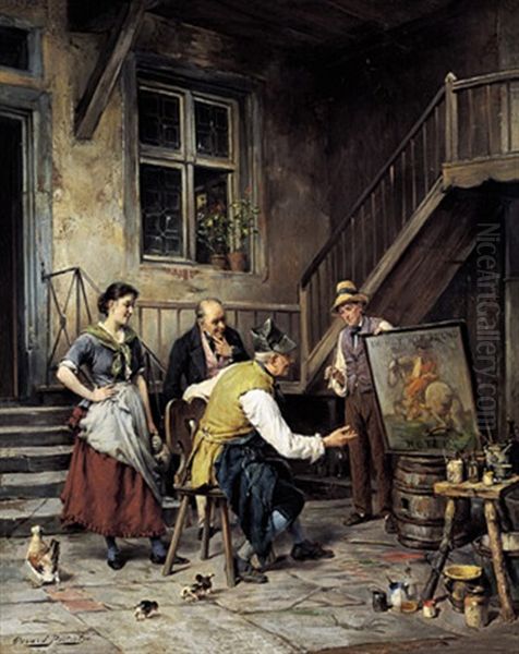 Les Critiques D'art Oil Painting by Gerard Jozef Portielje