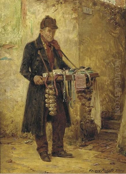 The Itinerant Vendor Oil Painting by Gerard Jozef Portielje