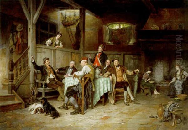 Het Jagersverhaal Oil Painting by Gerard Jozef Portielje