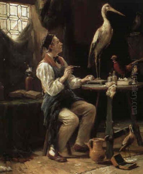 L'empailleur Oil Painting by Gerard Jozef Portielje