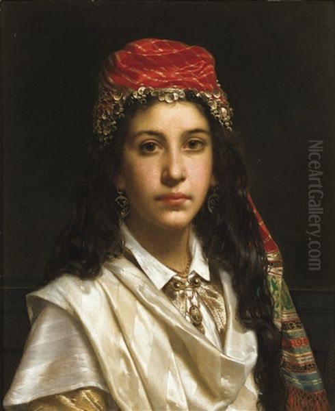 Jeune Fille En Costume Moyen-oriental Oil Painting by Jan Portielje