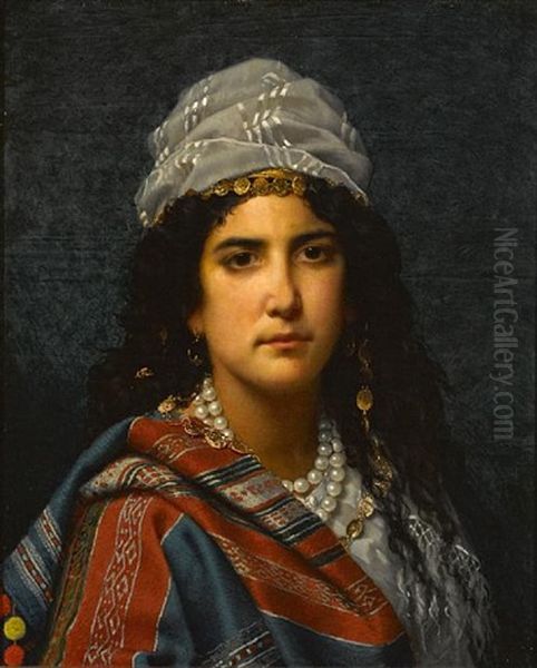 The Gypsy Girl Oil Painting by Jan Portielje