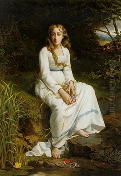 Ophelia Oil Painting by Jan Portielje