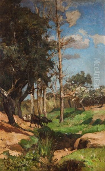 Landscape In Carriche (l Oil Painting by Silva Porto