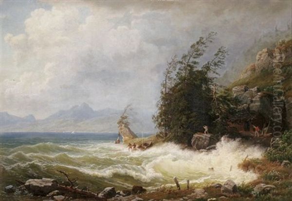 Sturmischer See / Am Brienzer See Oil Painting by Wilhelm Porttmann