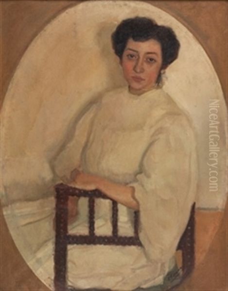 Retrato De Amalia Frances Oil Painting by Francisco Posada