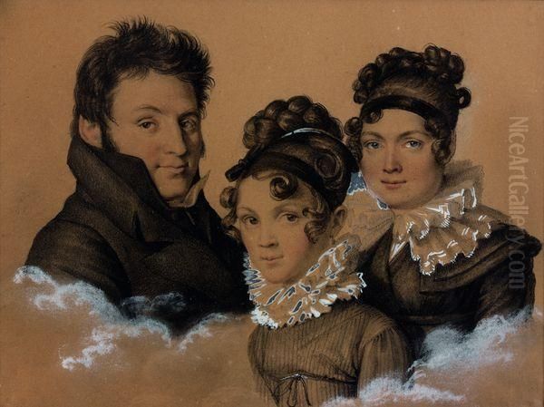 Portraits De Famille Oil Painting by Julien Leopold Boilly