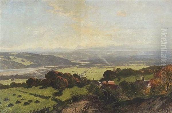 Blick Auf Das Isartal Oil Painting by Richard Von Poschinger