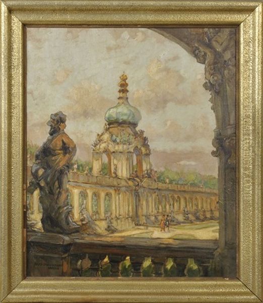 Kronentor Des Dresdener Zwingers Oil Painting by Rudolf Poeschmann