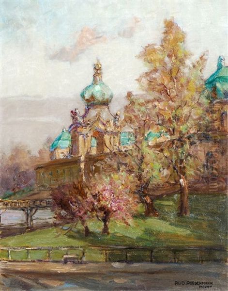 Zwinger Dresden Mit Kronentor Oil Painting by Rudolf Poeschmann