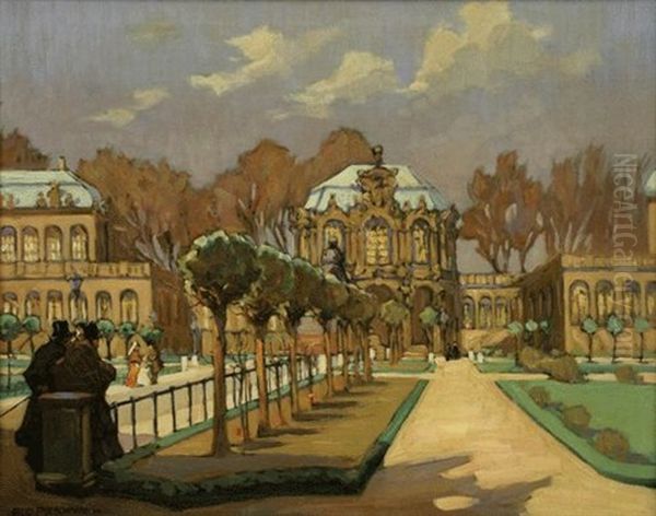 Der Zwinger In Dresden Im Fruhling Oil Painting by Rudolf Poeschmann