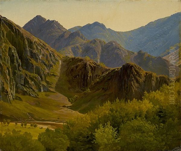 Bergketten Bei Altenahr Oil Painting by Eduard Wilhelm Pose