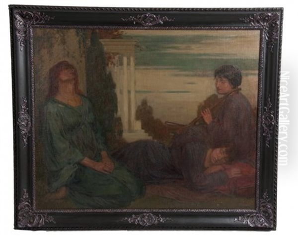 Musician & Restin Women Oil Painting by Josef Karel Frans Posenaer