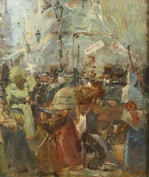 Carnaval Oil Painting by Josef Karel Frans Posenaer