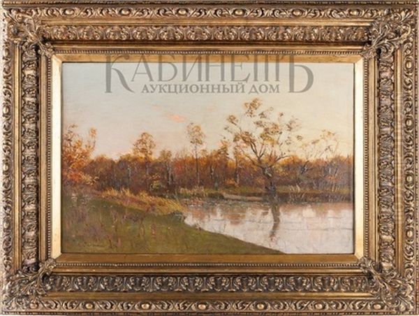 Autumn Landscape Oil Painting by Evgeniy Ivanovich Pospolitaki