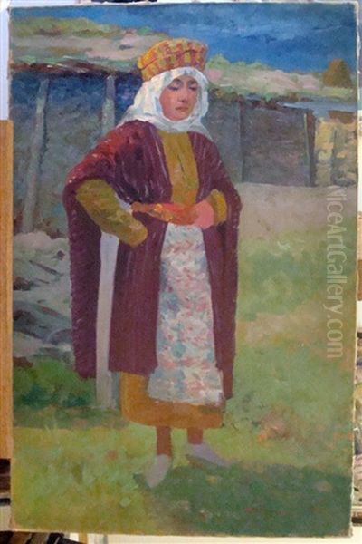 Femme Du Caucase Oil Painting by Evgeniy Ivanovich Pospolitaki