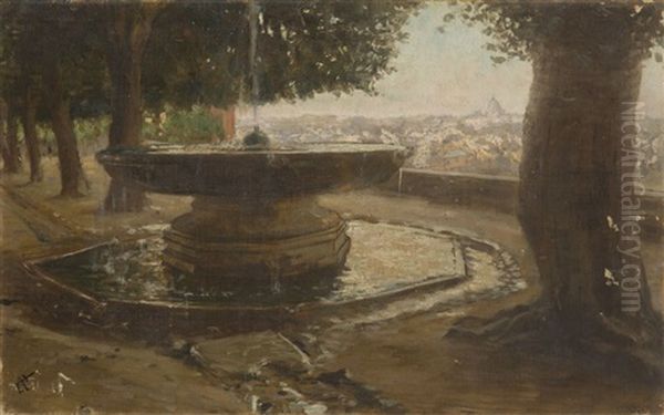 View Of Rome From The Pincian Hill Oil Painting by Felix Possart