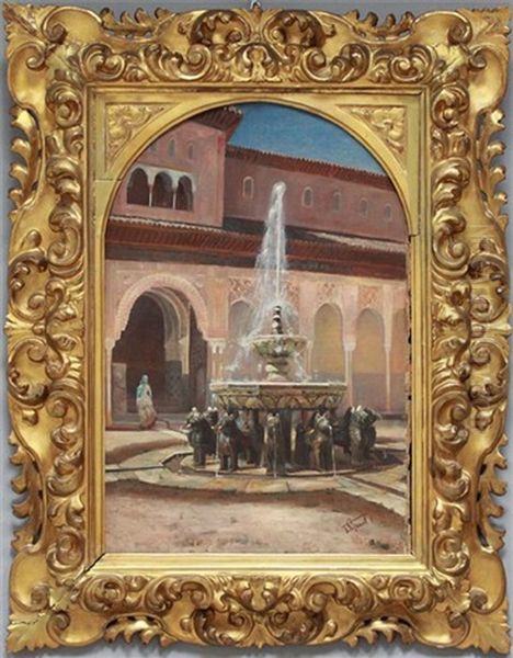 Blick Vom Lowenhofe In Dem Saal Der Abenargen/alhambra by Felix Possart