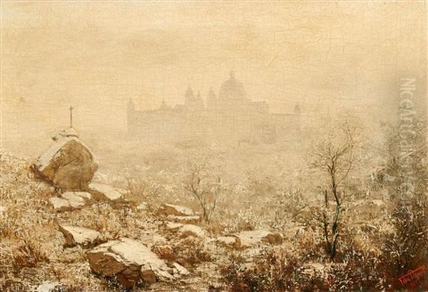 Wintermorgen Am Escorial Bei Madrid Oil Painting by Felix Possart