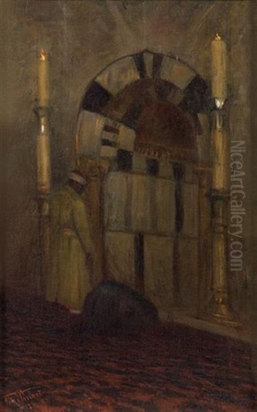 Mihrab De La Mosquee Omar De Jerusalem Oil Painting by Felix Possart