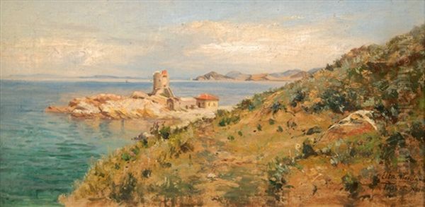 Marciana On Elba Oil Painting by Felix Possart