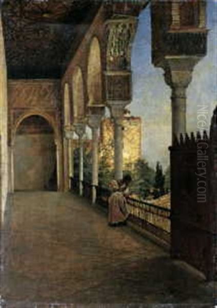 In Der Alhambra, Granada Oil Painting by Felix Possart