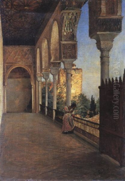 In Der Alhambra, Granada Oil Painting by Felix Possart