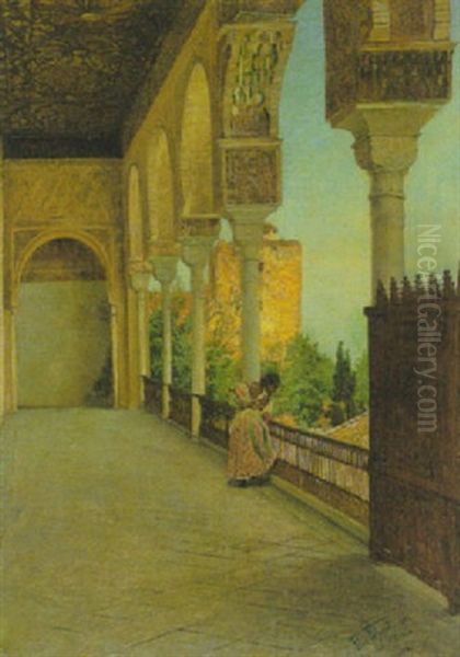 Galeria Del Alberca - Alhambra Oil Painting by Felix Possart