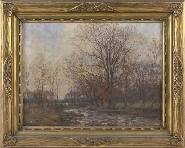 A Forest Stream Oil Painting by William Merritt Post