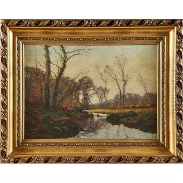 Fall Rapids; Country Road Oil Painting by William Merritt Post